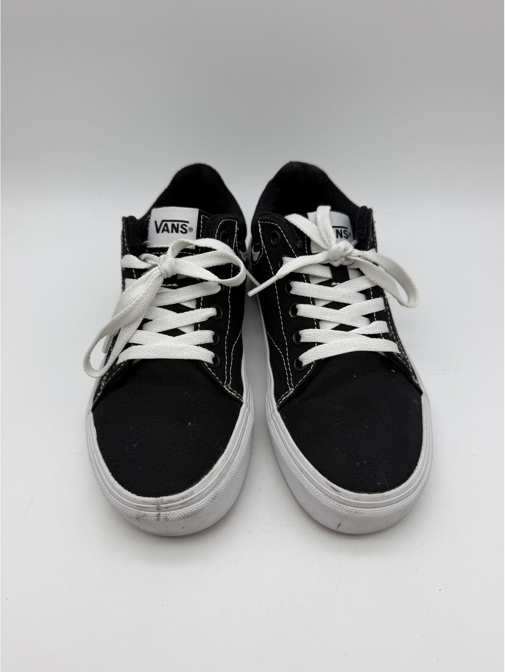 Vans Black and White Low Top Sneakers, Women's Size 6